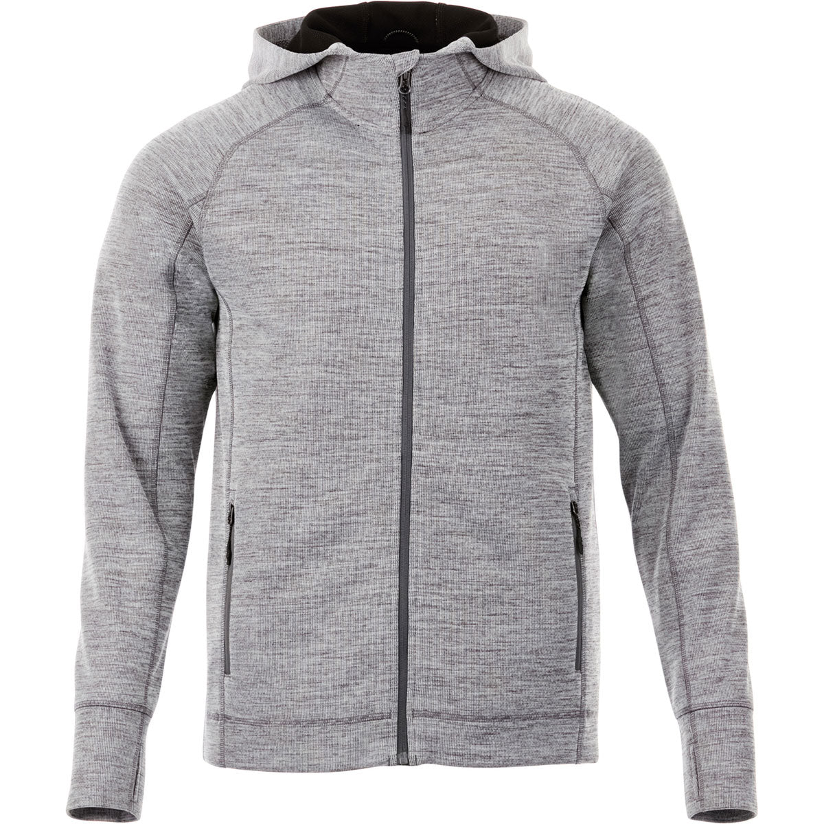 Elevate Men's Stylish Heather Charcoal Odell Knit Zip Hoody