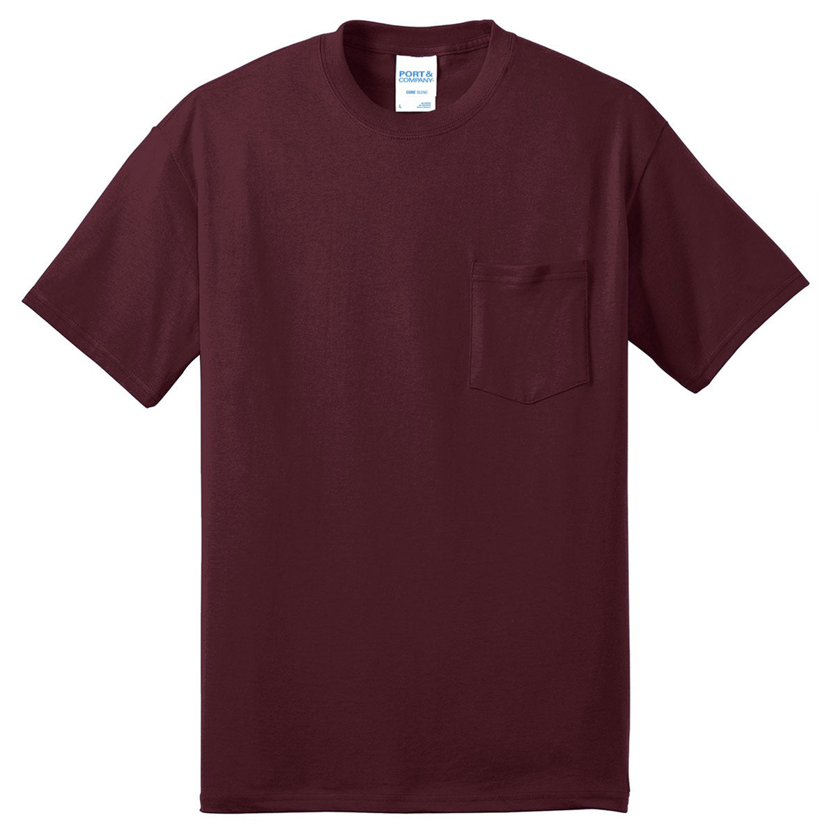 Port & Company Men's Athletic Maroon Core Blend Pocket Tee: The Ultimate Eco-Friendly Gift