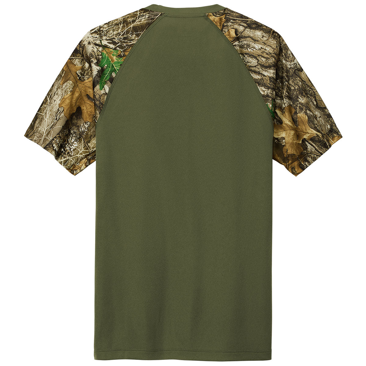 Russell Outdoors Men's Olive Drab Green/Realtree Edge Colorblock Performance Tee - Ideal for Outdoor Enthusiasts