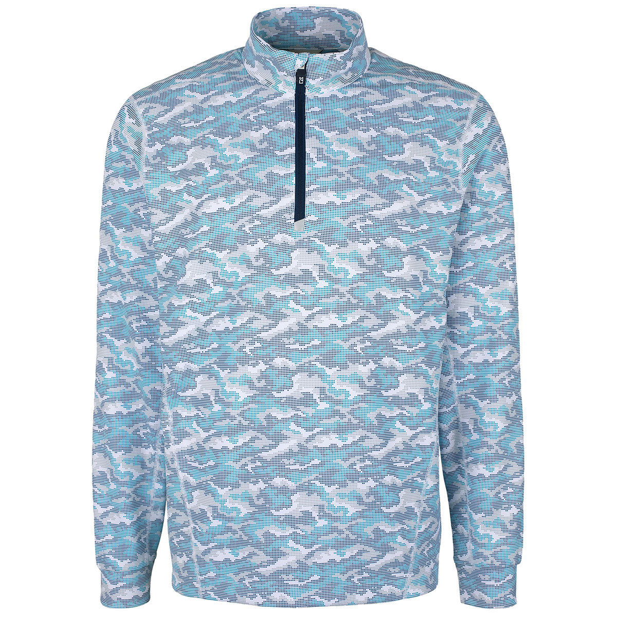 Cutter & Buck Men's Stylish Indigo Traverse Camo Print Half Zip Shirt