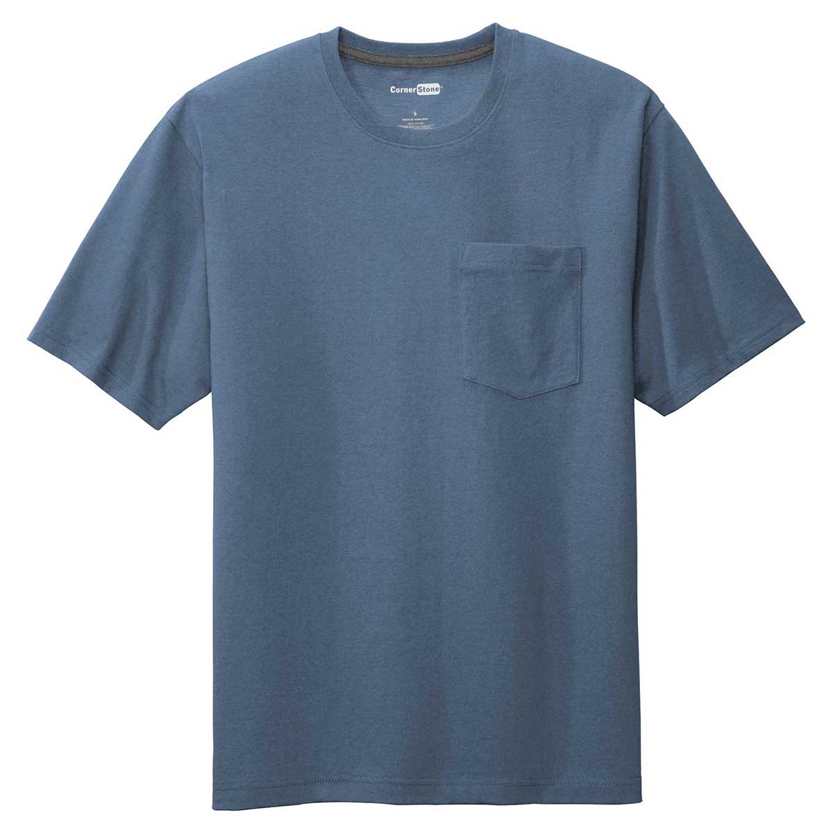 CornerStone Men's Regatta Blue Workwear Short Sleeve Pocket Tee: Your Ultimate Work Companion