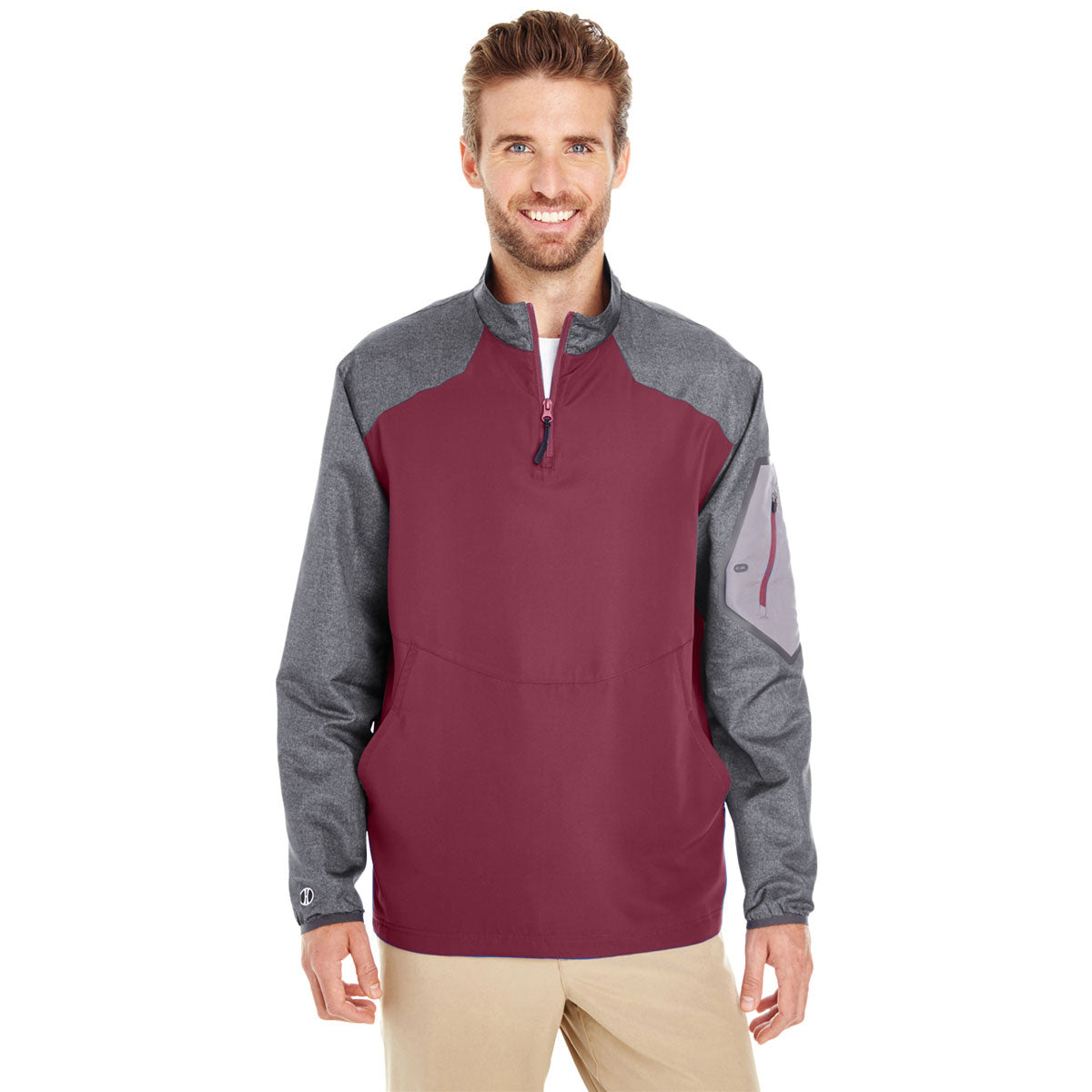 Holloway Men's Striking Carbon Print/Maroon Raider Pullover