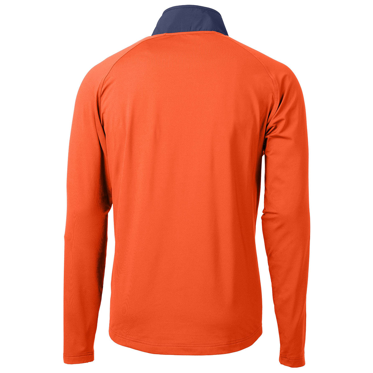 Cutter & Buck Men's College Orange/Navy Blue Adapt Eco Knit Hybrid Recycled Quarter Zip - Stay Active in Style!