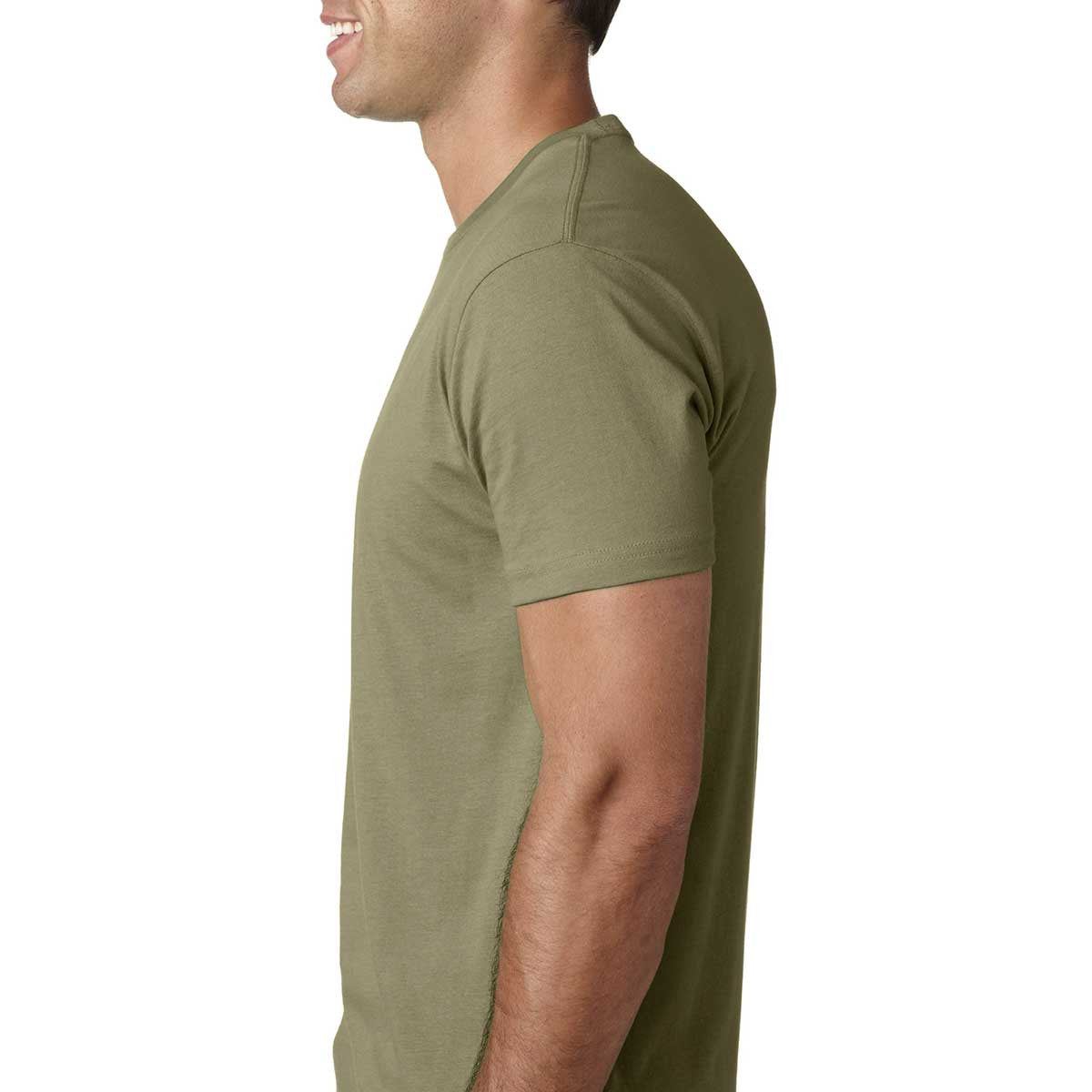 Next Level Men's Stunning Light Olive Premium Fitted Short-Sleeve Crew