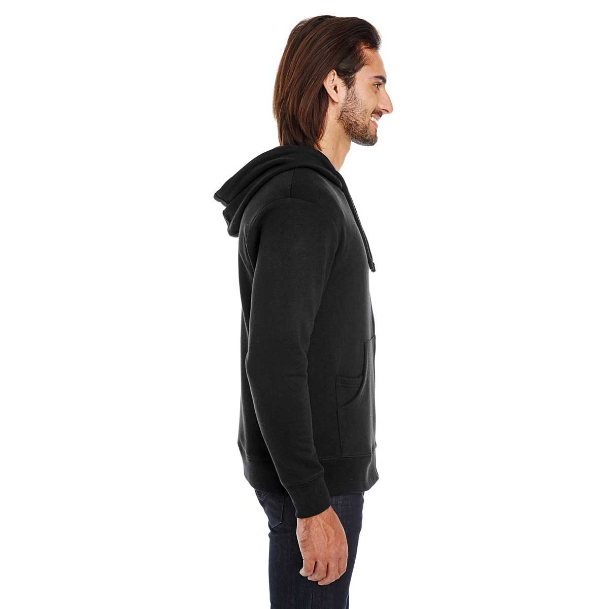 Threadfast Unisex Black Triblend French Terry Full-Zip Jacket - The Ultimate All-Purpose Apparel