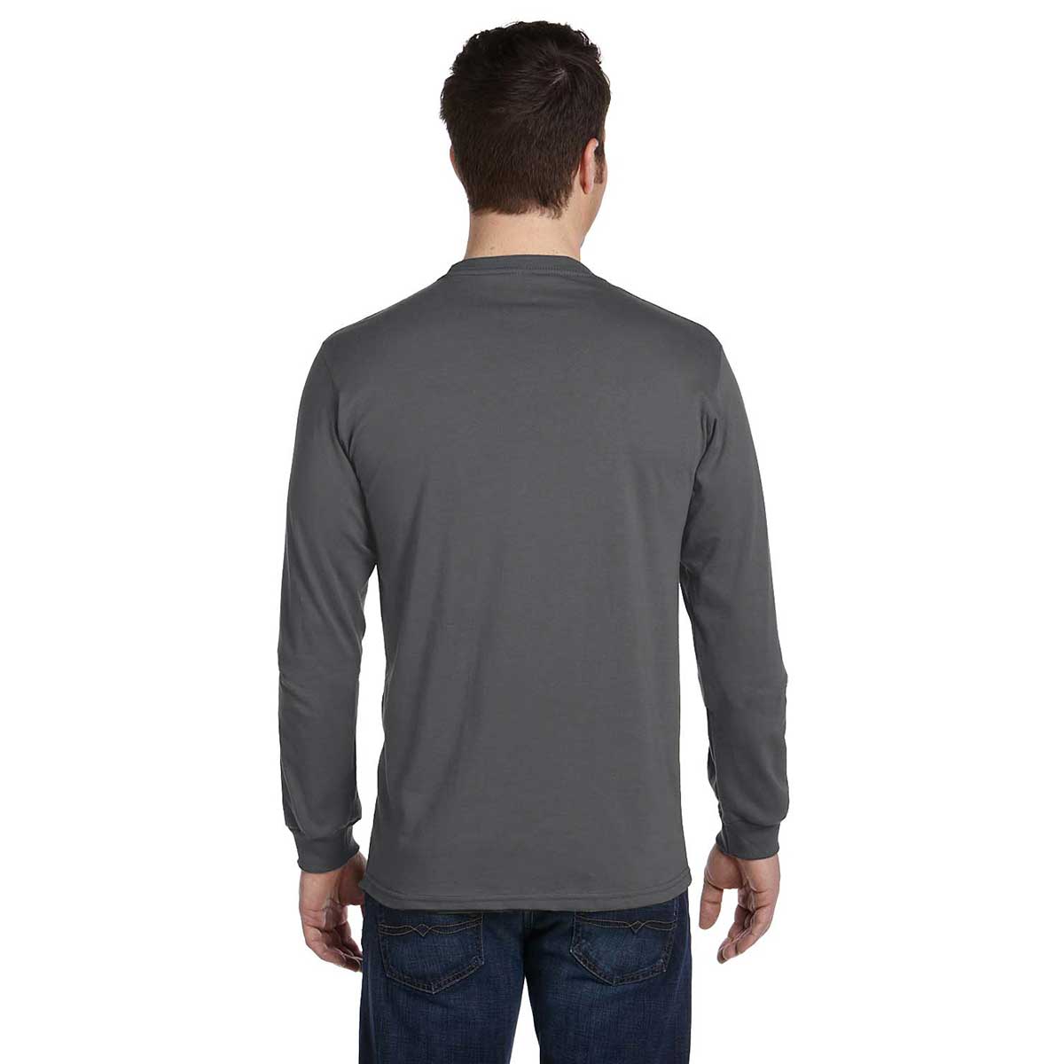 Econscious Men's Charcoal Organic Cotton Long-Sleeve Classic T-Shirt - Ideal for Corporate Gifting
