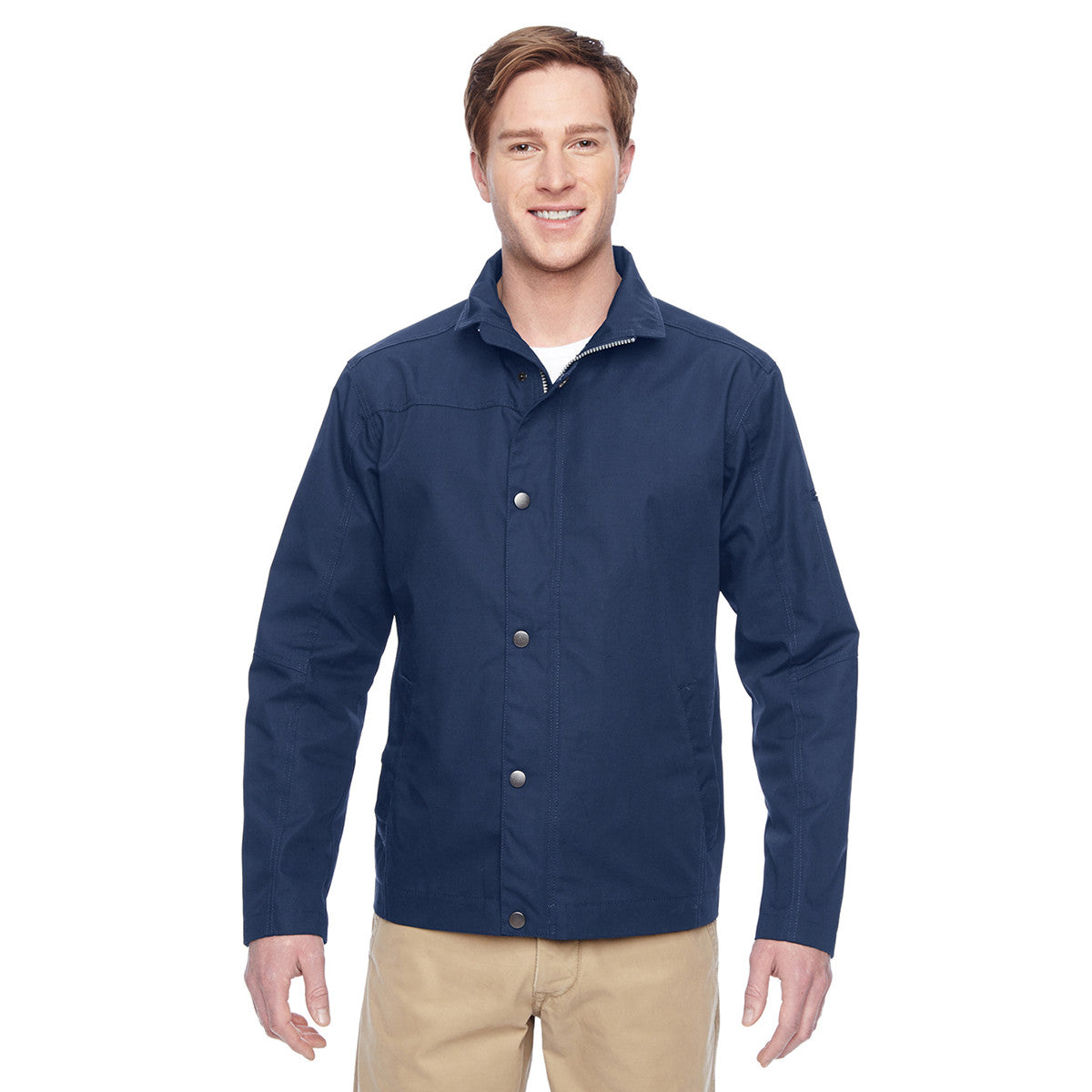 Harriton Men's Stylish Dark Navy Auxiliary Canvas Work Jacket - Your Cold-Weather Essential