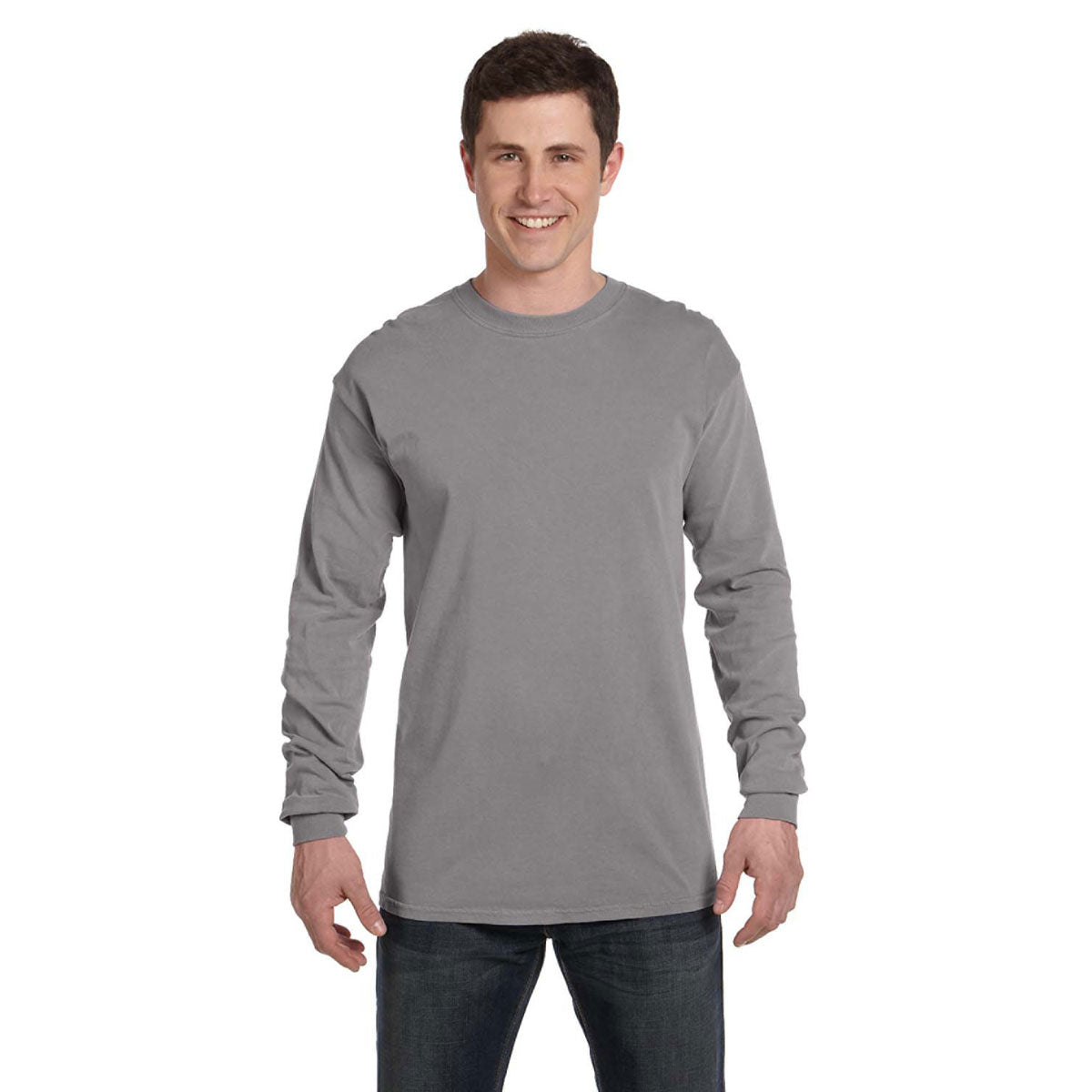 Comfort Colors Men's Grey 6.1 Oz. Energizing Long-Sleeve T-Shirt