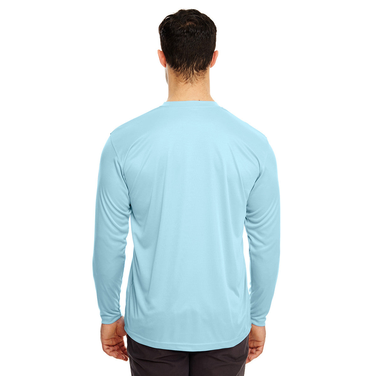 UltraClub Men's Ice Blue Cool & Dry Long-Sleeve Performance T-Shirt - The Ultimate Sports Essential