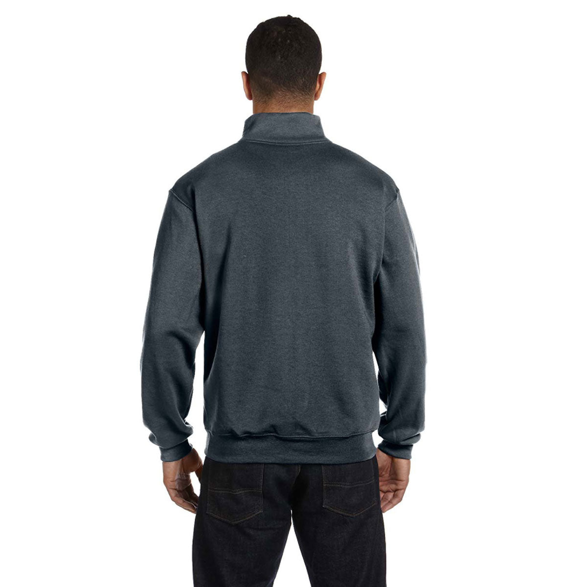 Jerzees Men's Black Heather 8 Oz. Nublend Quarter-Zip Cadet Collar Sweatshirt - A Stylish and Cozy Choice
