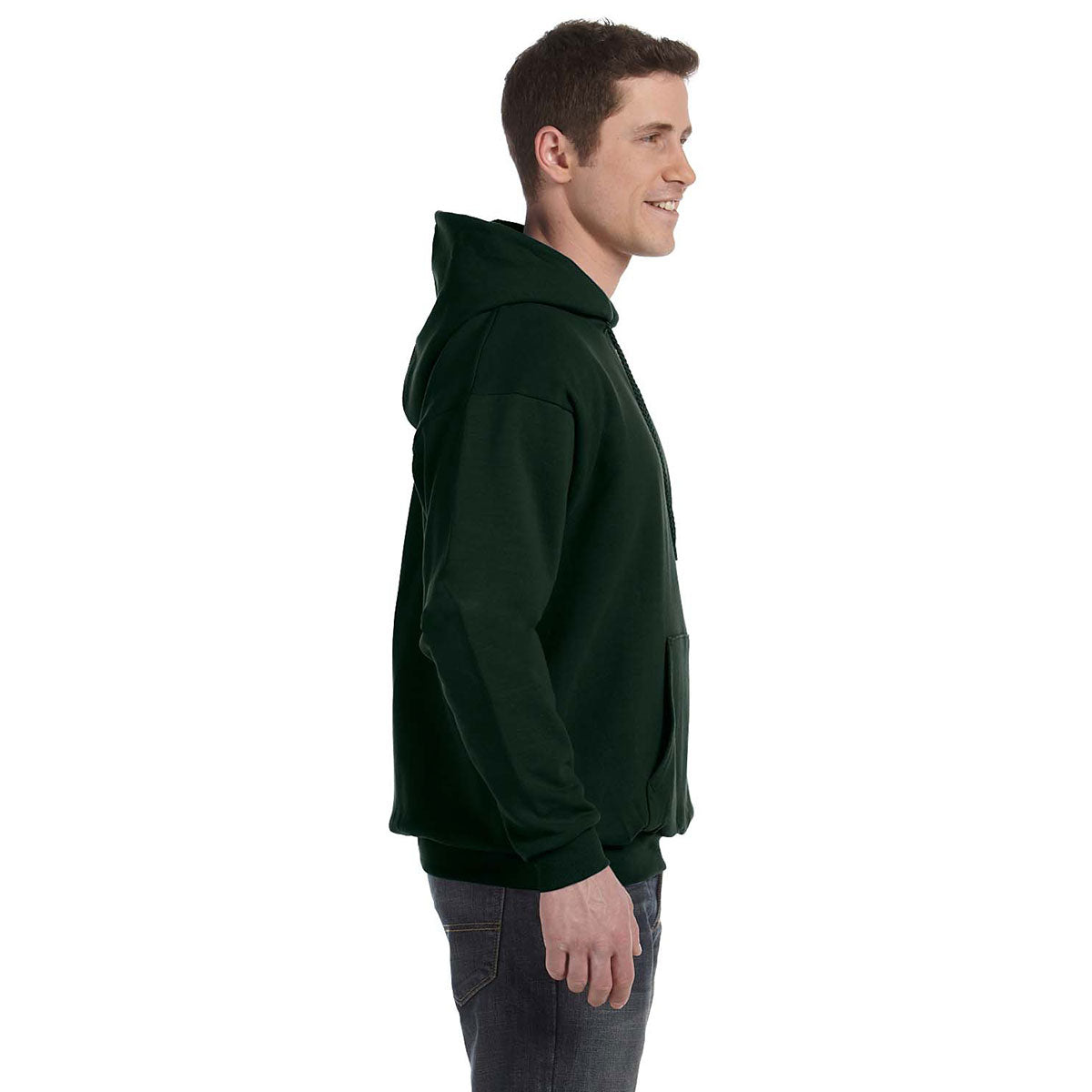 Hanes Men's Deep Forest 7.8 oz. EcoSmart 50/50 Pullover Hoodie - A Must-Have for Outdoor Enthusiasts