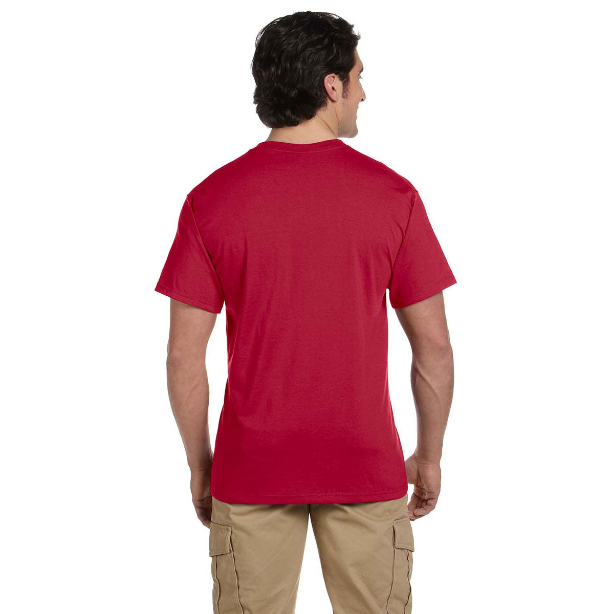 Jerzees Men's True Red Dri-Power Active Pocket T-Shirt: Ideal for Casual Style