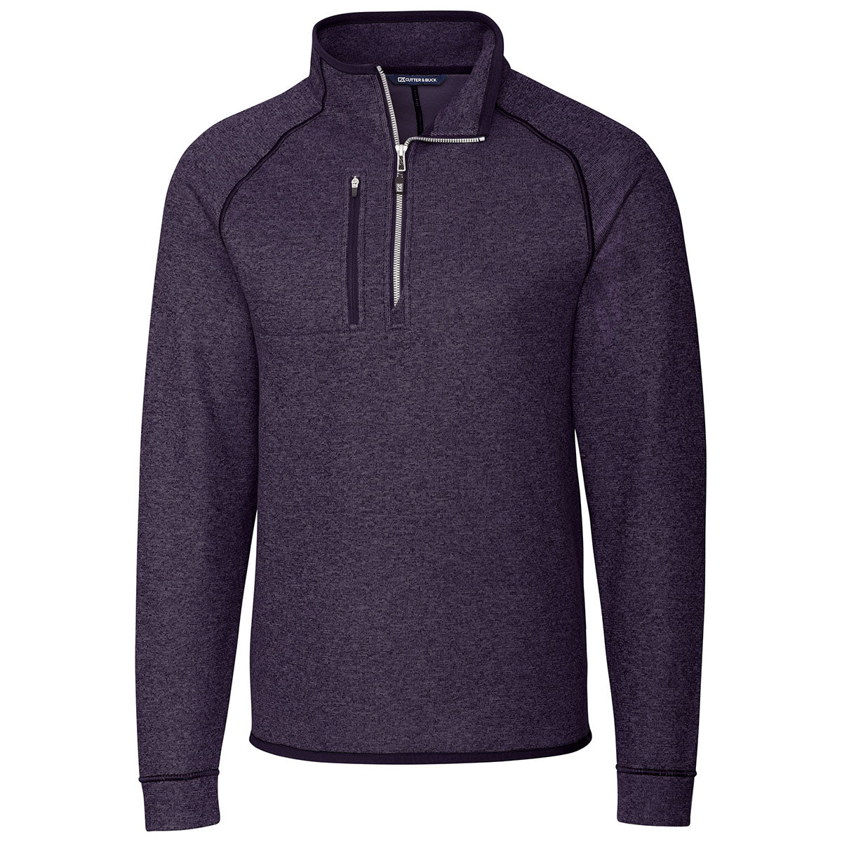 Cutter & Buck Men's College Purple Heather Mainsail Half - Zip Sweatshirt