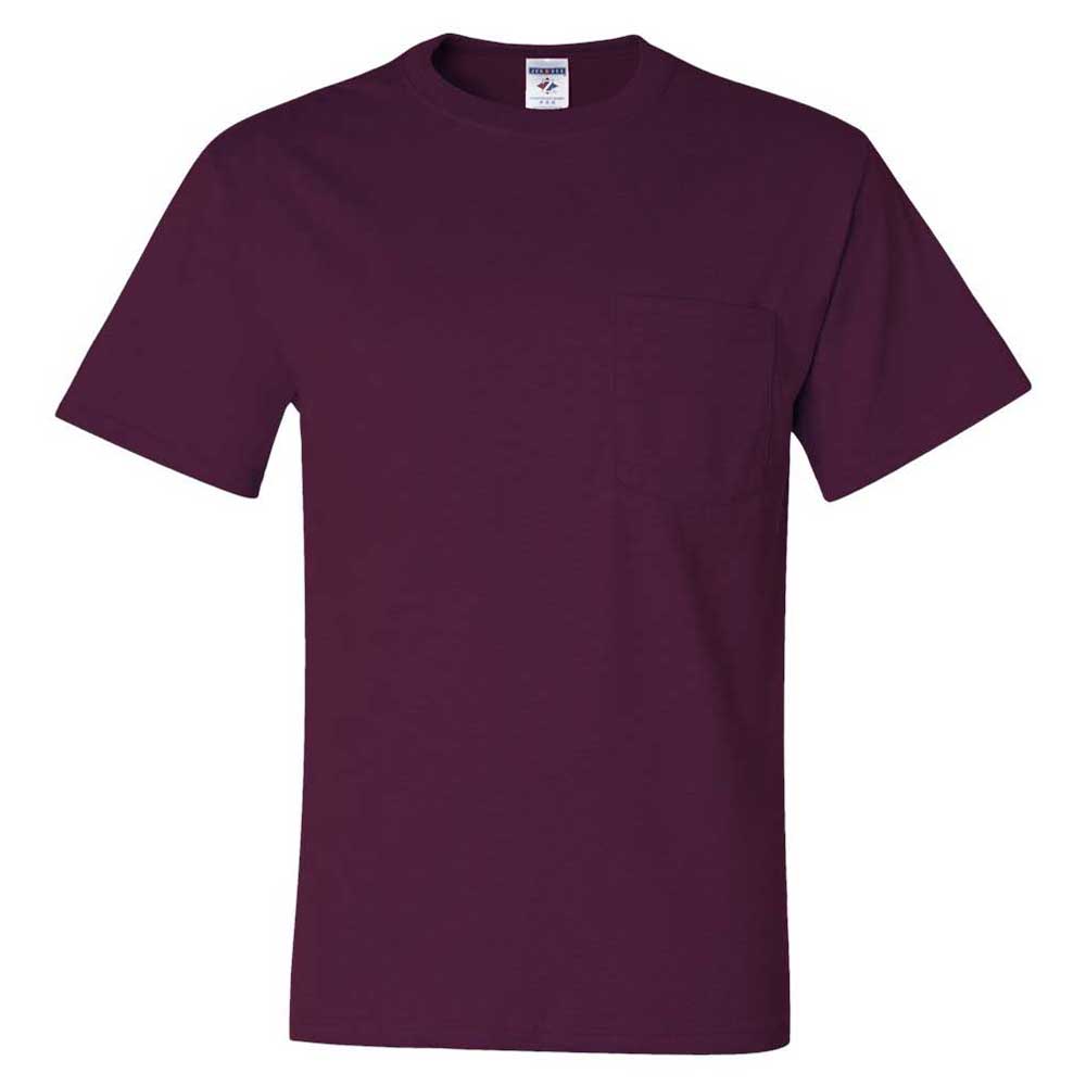 Jerzees Men's Maroon Dri-Power 50/50 Pocket T-Shirt - Ideal for Outdoor Adventures!
