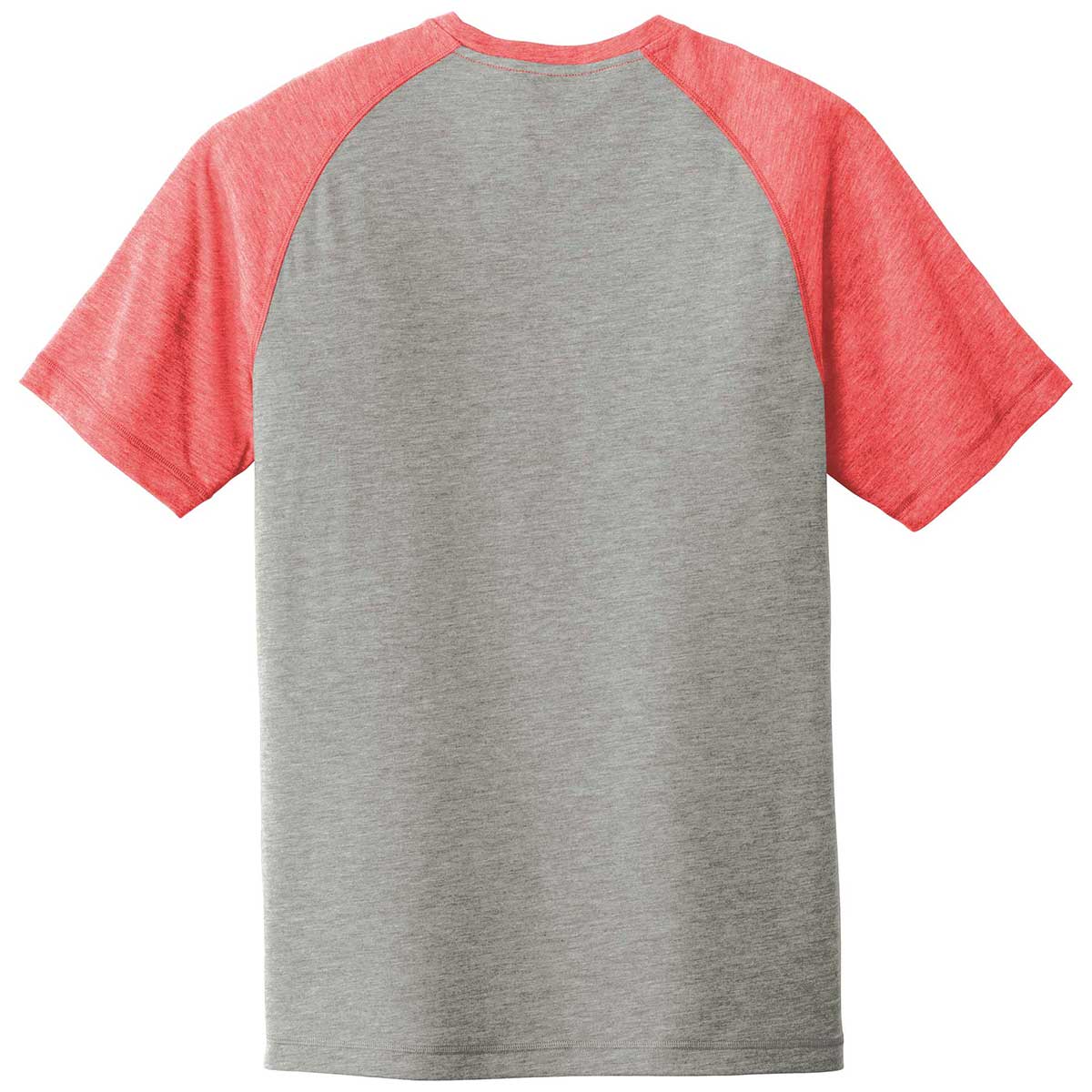 Sport-Tek Men's True Red Heather/Light Grey Heather PosiCharge Tri-Blend Wicking Raglan Tee - A Must-Have for Active Men