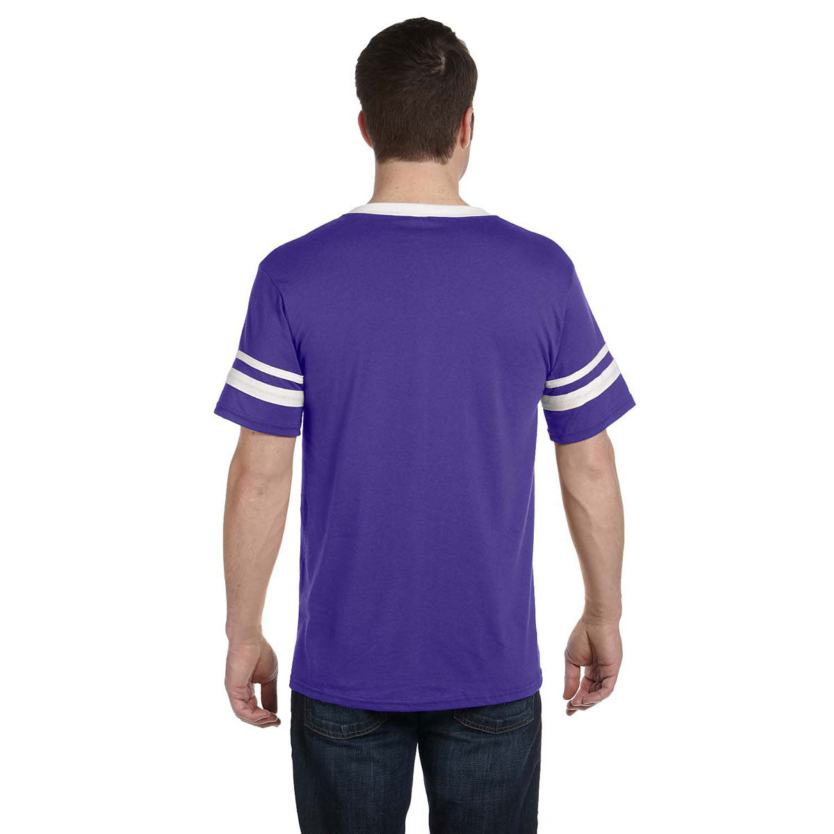 Augusta Sportswear Men's Striking Purple/White Sleeve Stripe Jersey
