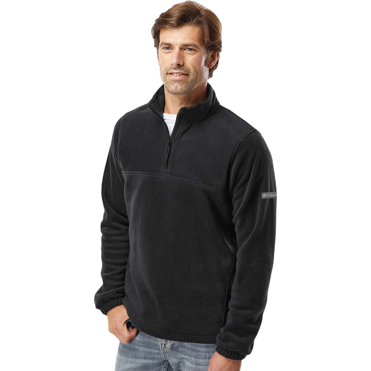 Columbia Men's Stylish Black Steens Mountain Half-Zip Pullover