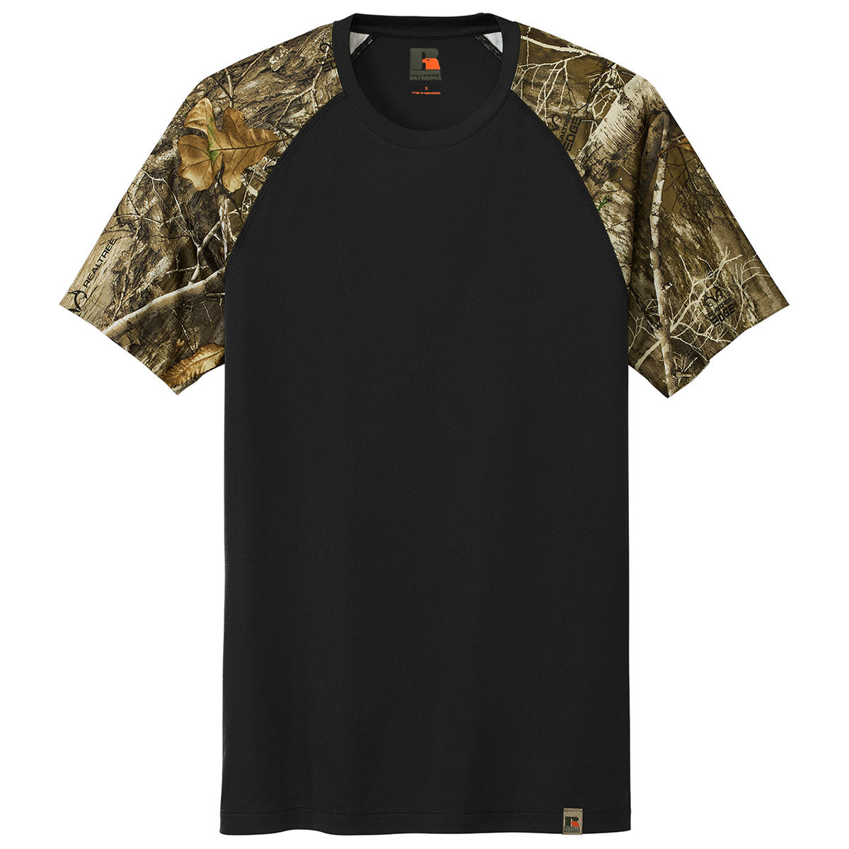 Russell Outdoors Men's Striking Black/Realtree Edge Colorblock Performance Tee
