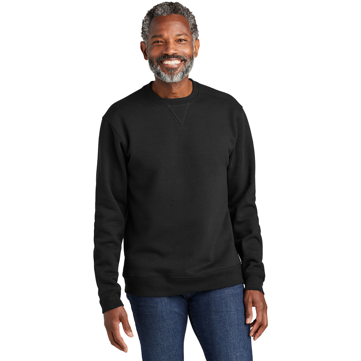 Volunteer Knitwear Men's Stunning Deep Black Chore Fleece Crewneck Sweater