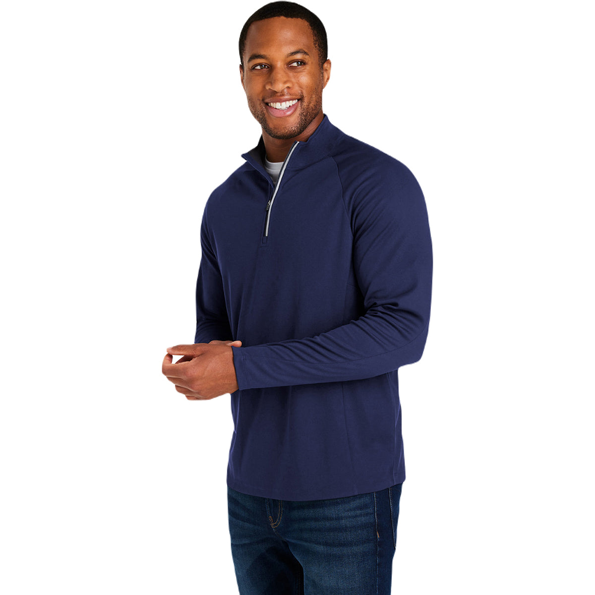 Core 365 Men's Navy/Carbon Classic Performance Pique Quarter-Zip: Ideal for Work & Play
