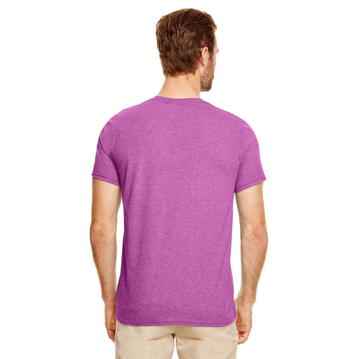 Gildan Men's Softstyle 4.5 oz. Heather Radiant Orchid T-Shirt - A Stylish and Durable Choice!
