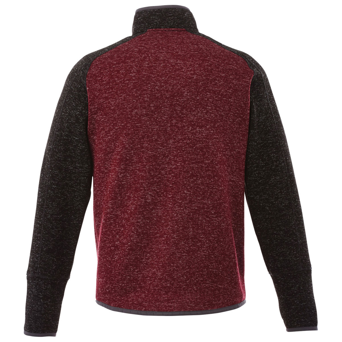 Elevate Men's Maroon & Black Vorlage Half Zip Knit Jacket - Ideal for Branding