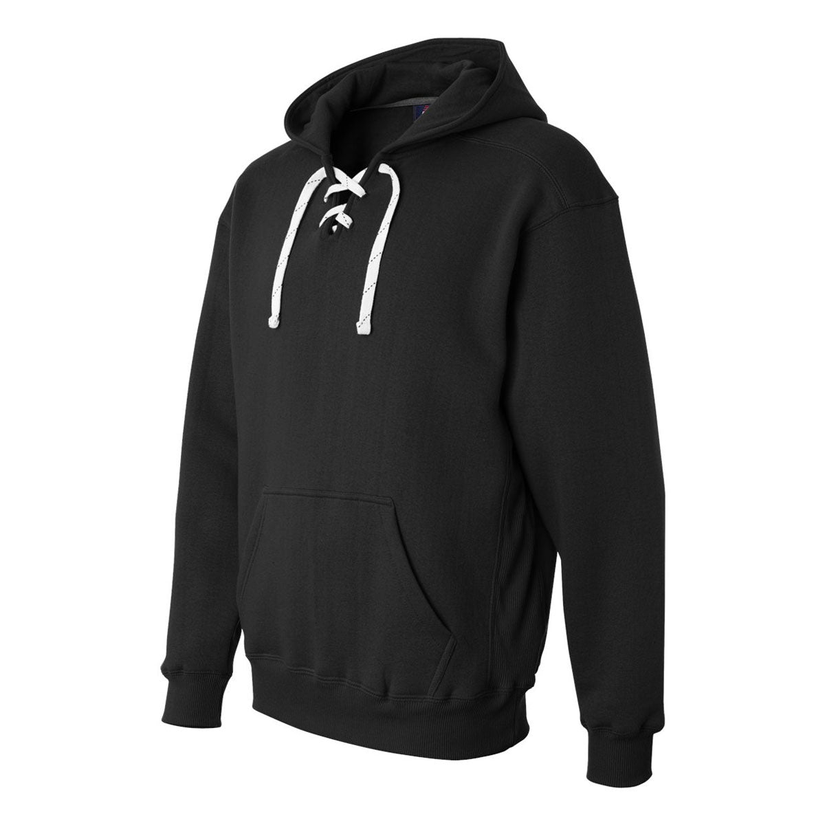 J. America Men's Stylish Black Sport Lace Hooded Sweatshirt