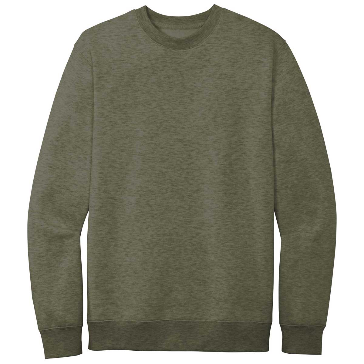 District Men's Olive Heathered V.I.T. Fleece Crew - A Must-Have!