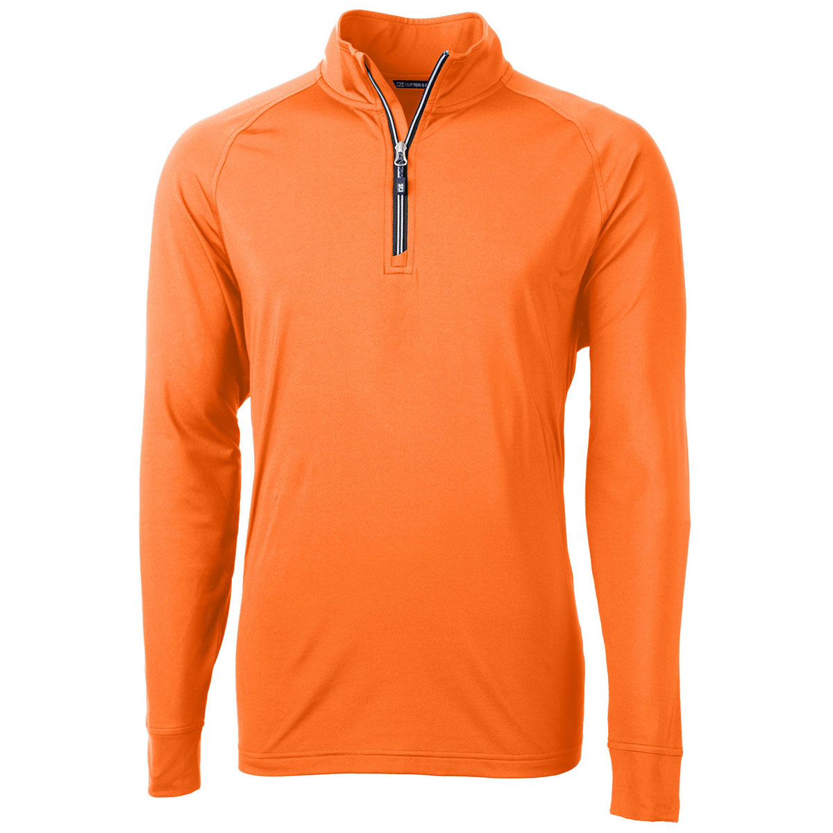 Cutter & Buck Men's Stunning Orange Burst Adapt Eco Knit Stretch Recycled Quarter Zip Pullover
