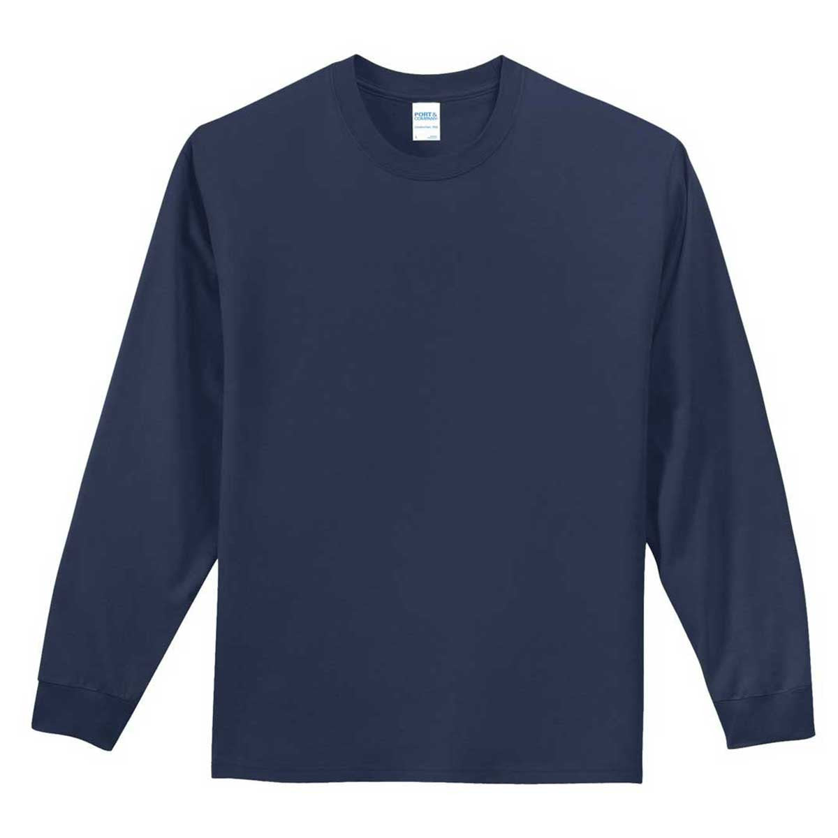 Port & Company Men's Navy Tall Long Sleeve Must-Have Tee