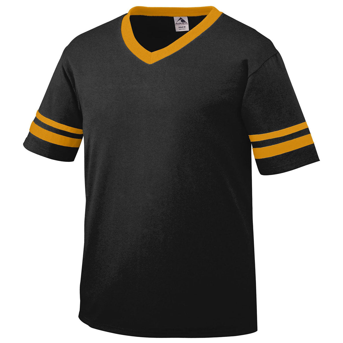 Augusta Sportswear Men's Stylish Black/Gold Sleeve Stripe Customizable Jersey