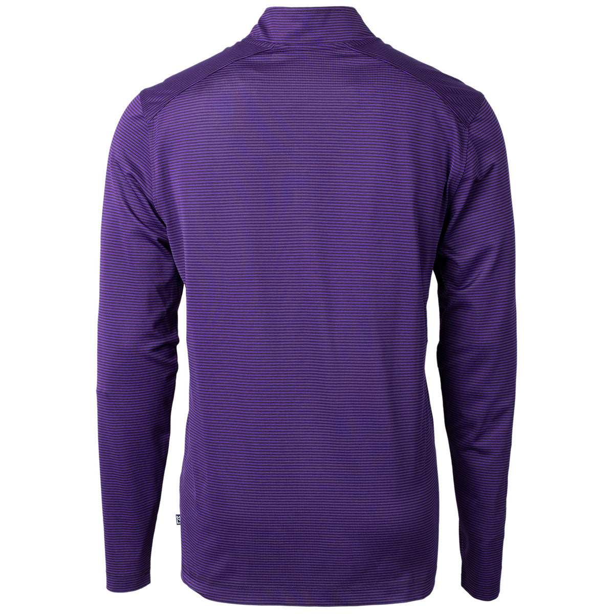 Cutter & Buck Men's College Purple/Black Virtue Eco Pique Micro Strip Recycled Quarter Zip - Your Outdoor Essential