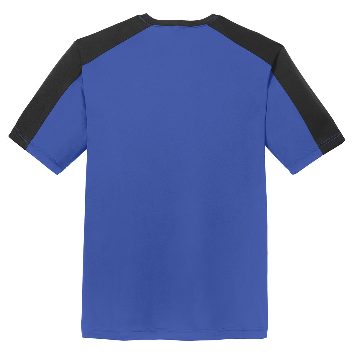 Sport-Tek Men's Stunning True Royal/Black PosiCharge Competitor Sleeve-Blocked Tee - Elevate Your Style Now!