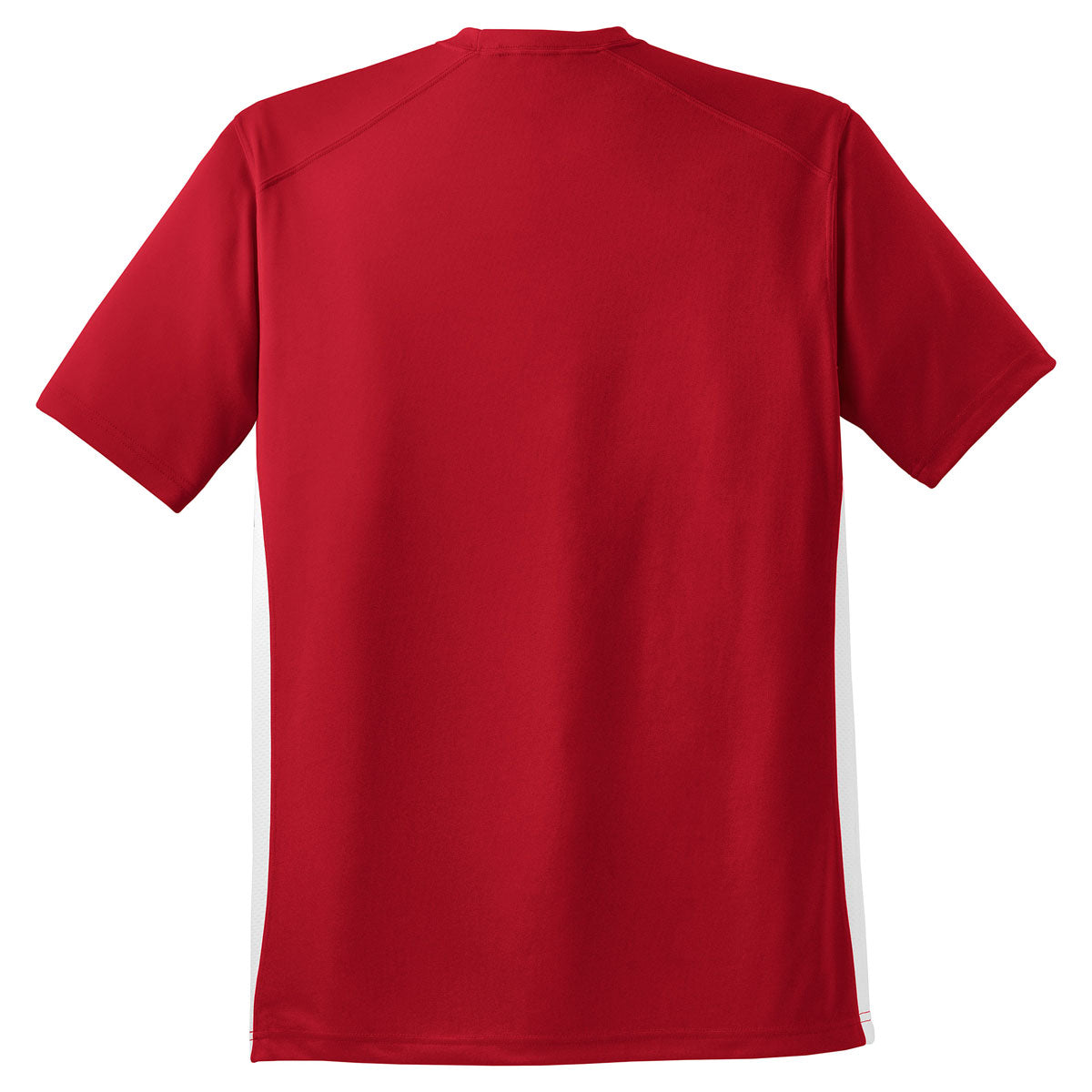 Sport-Tek Men's Eye-Catching True Red/White Dry Zone Colorblock Crew T-Shirt