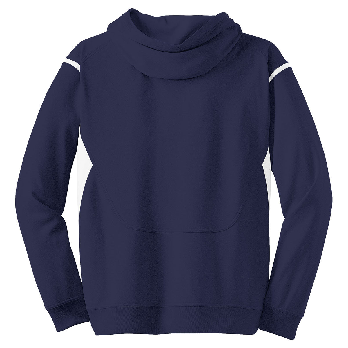 Sport-Tek Men's Navy/White Tech Fleece Colorblock Hoodie: Ideal for Work Layering