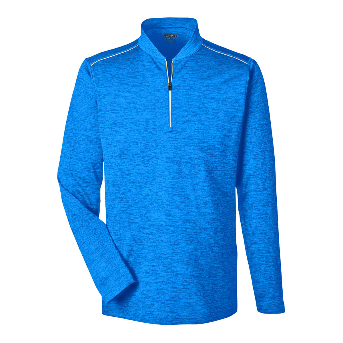 Core 365 Men's True Royal Heather/Carbon Kinetic Performance Quarter Zip - Ideal for Cold-Weather Runs!