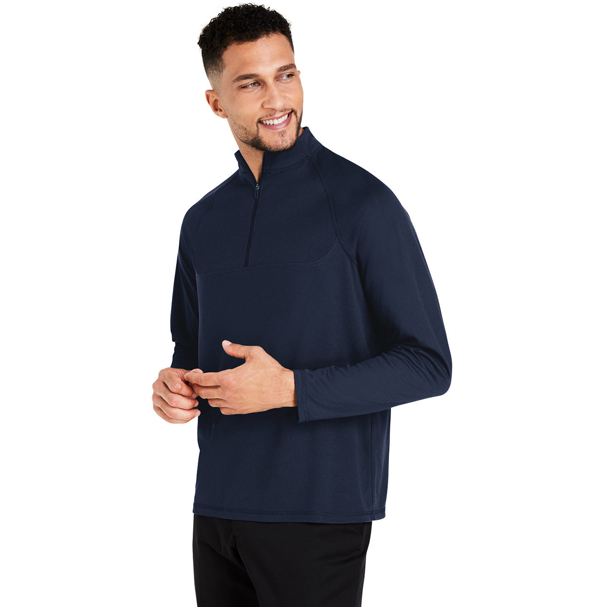 North End Men's Navy Coolcore Quarter - Zip: Classic Revival