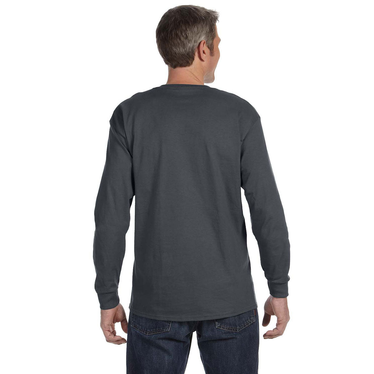 Jerzees Men's Dri-Power Active Charcoal Grey 5.6 Oz Long-Sleeve T-Shirt: A Must-Have!