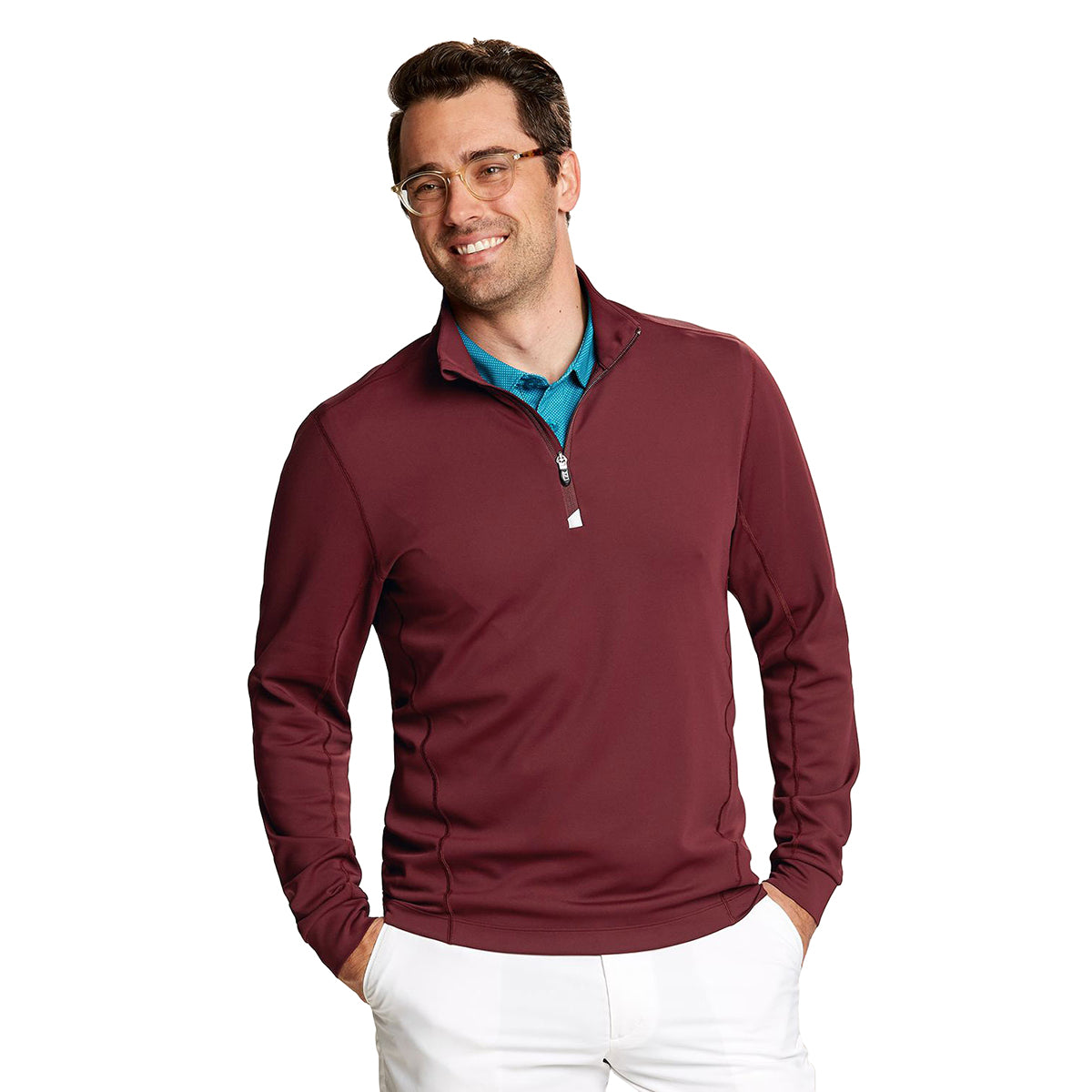 Cutter & Buck Men's Stylish Bordeaux Traverse Half Zip Jacket - A Must - Have!