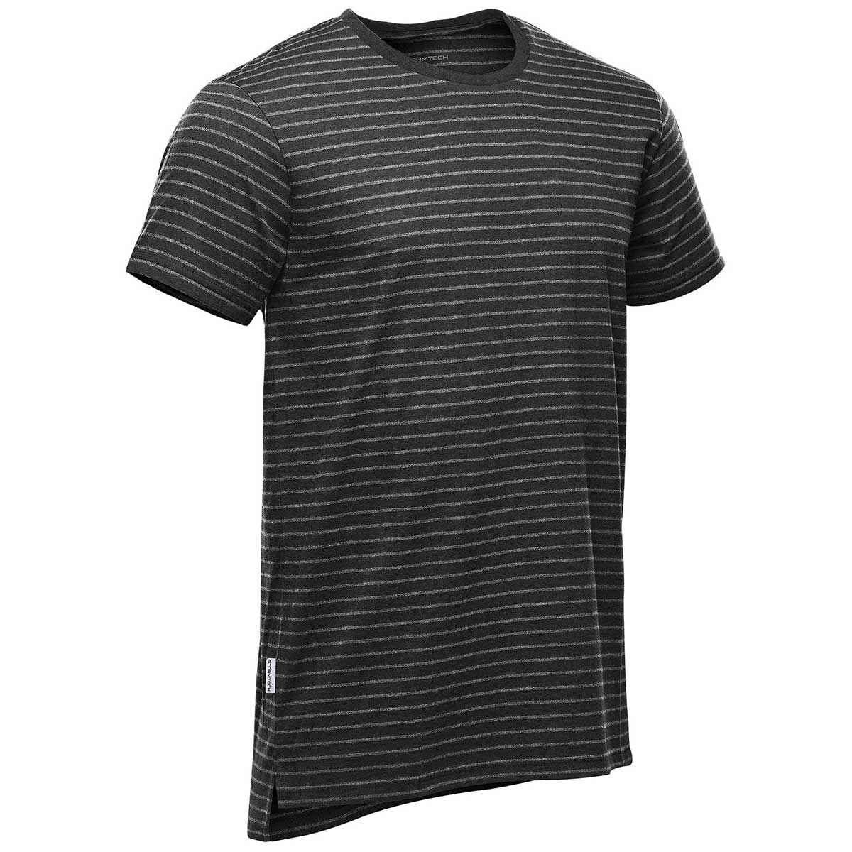 Stormtech Men's Stylish Black/Grey Heather Railtown Crew Neck Tee