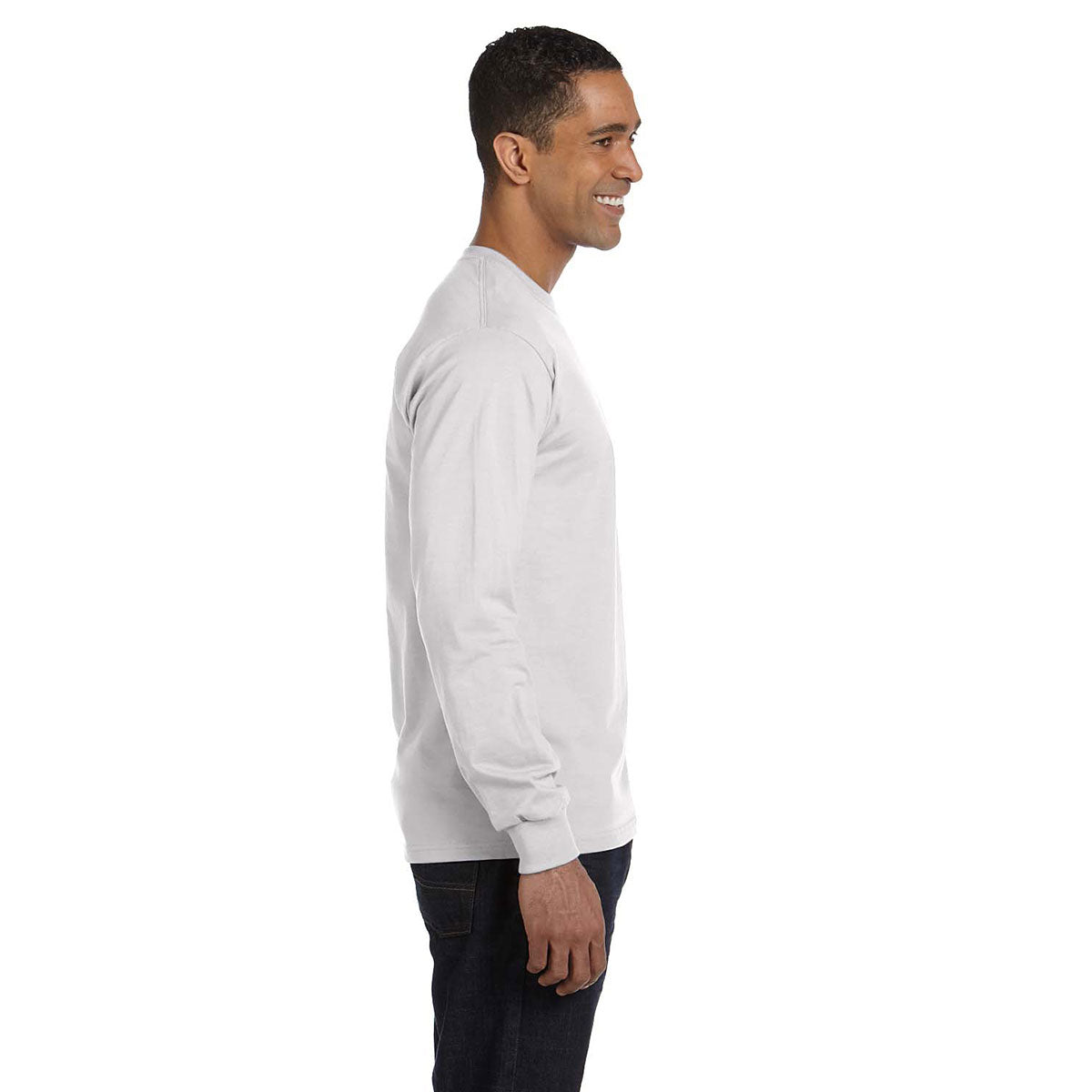 Hanes Men's Stunning Ash 6.1 oz Long-Sleeve Beefy-T