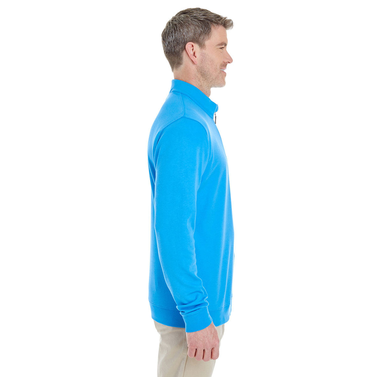 Devon & Jones Men's Stunning Ocean Blue/Navy Drytec 20 Performance Quarter-zip - A Must-Have!