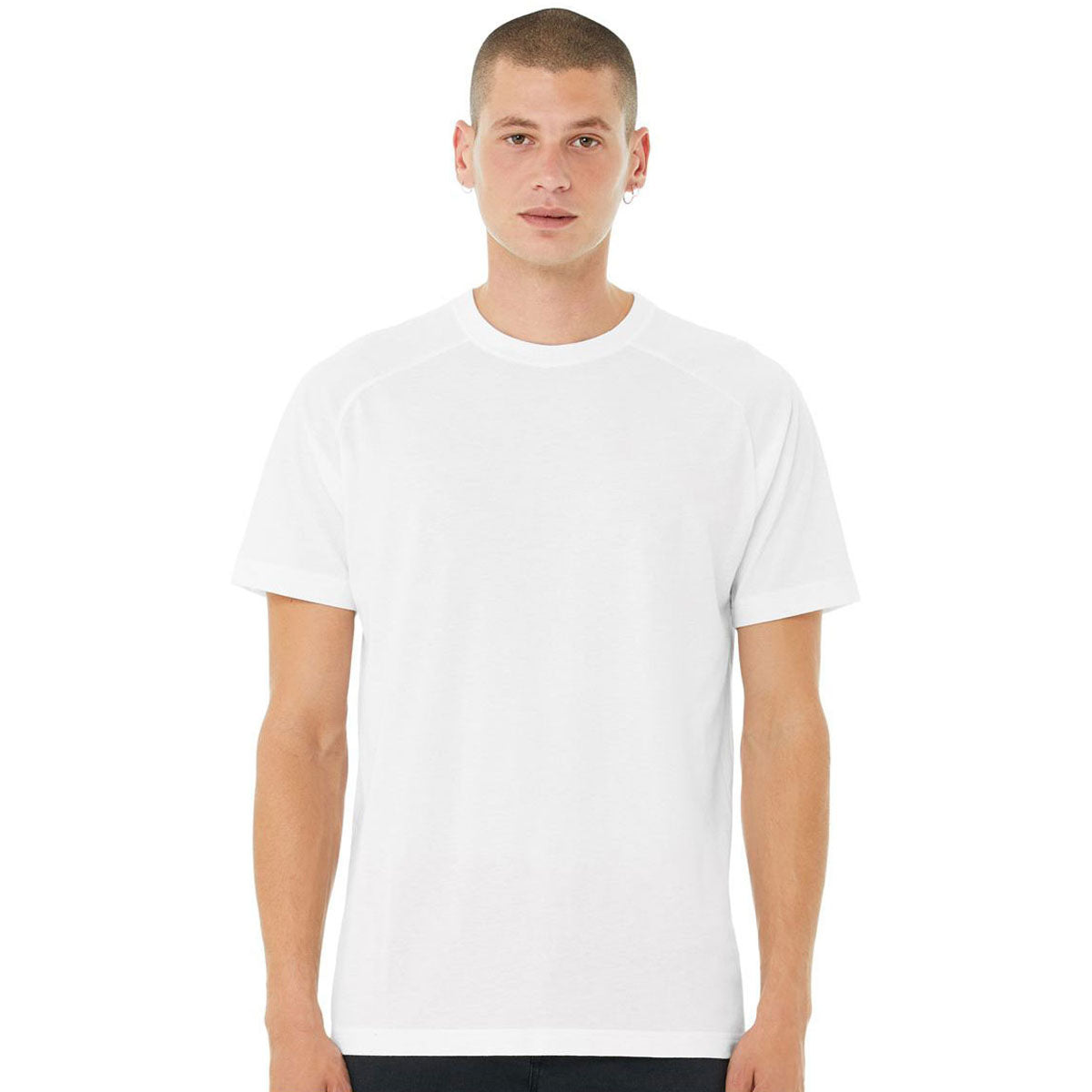 Bella + Canvas Men's Stunning Solid White Blend Heather CVC Raglan Tee - A Must - Have!