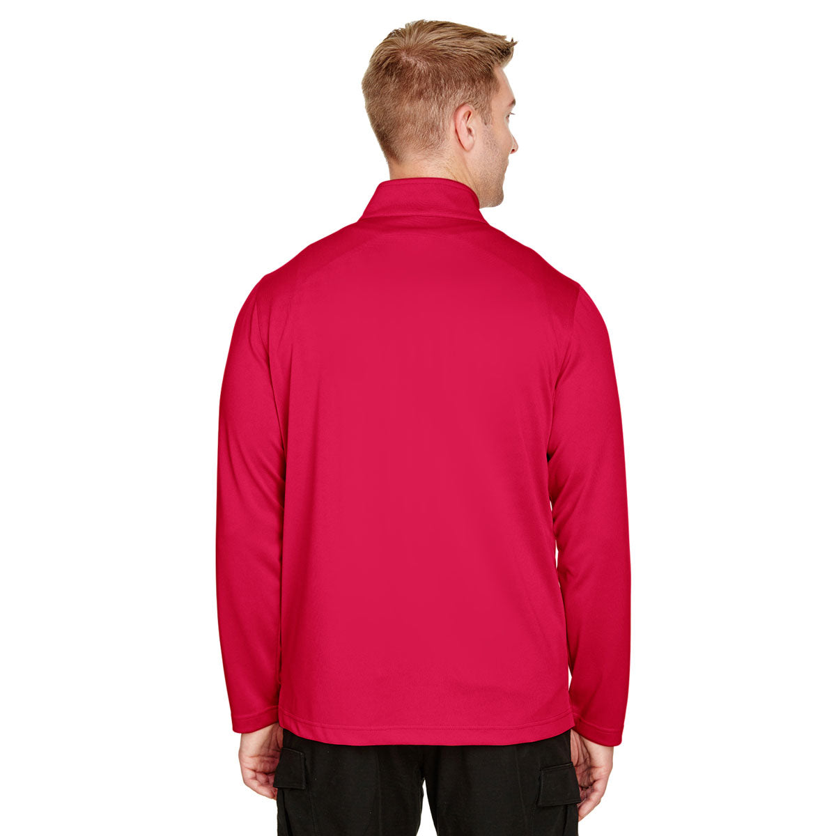 Harriton Men's Red Advantage: The Ultimate Snag-Protected Quarter-Zip