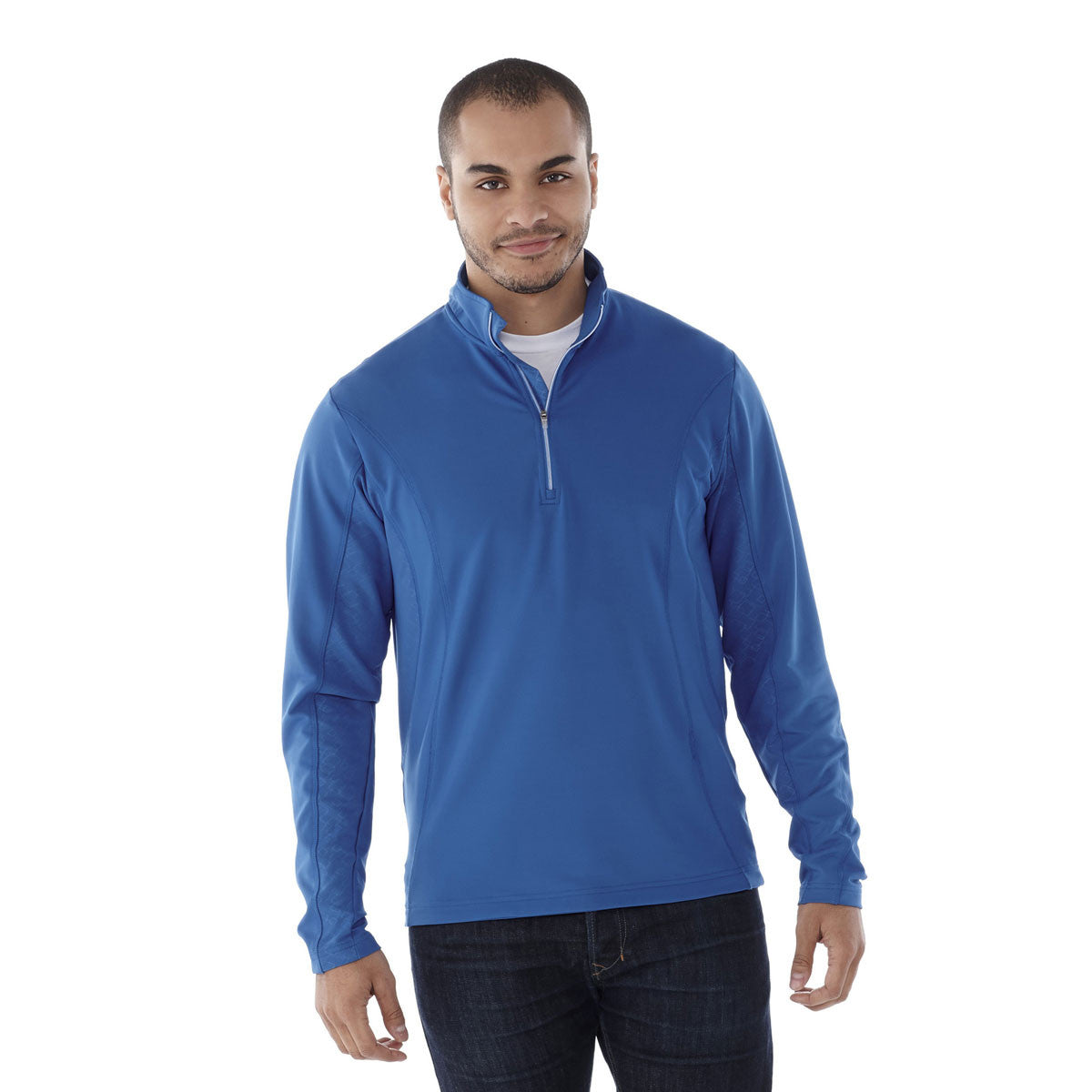 Elevate Men's Stunning Olympic Blue Caltech Knit Quarter Zip - Grab Yours Now!