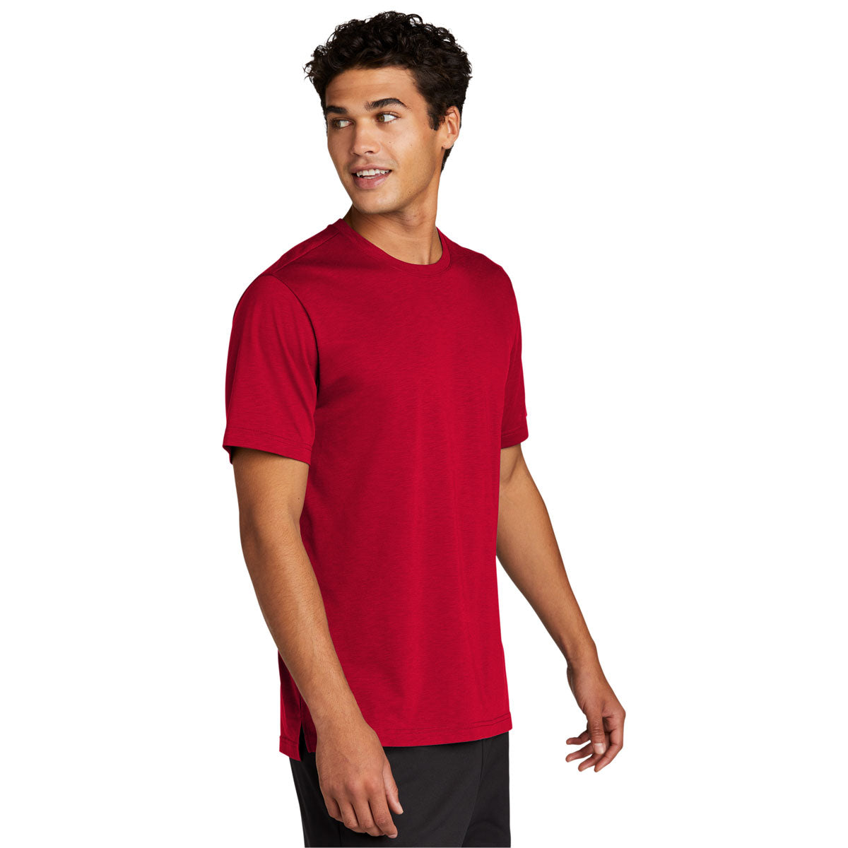 Sport-Tek Men's Stunning Deep Red PosiCharge Strive Tee - A Streetwear Sensation!