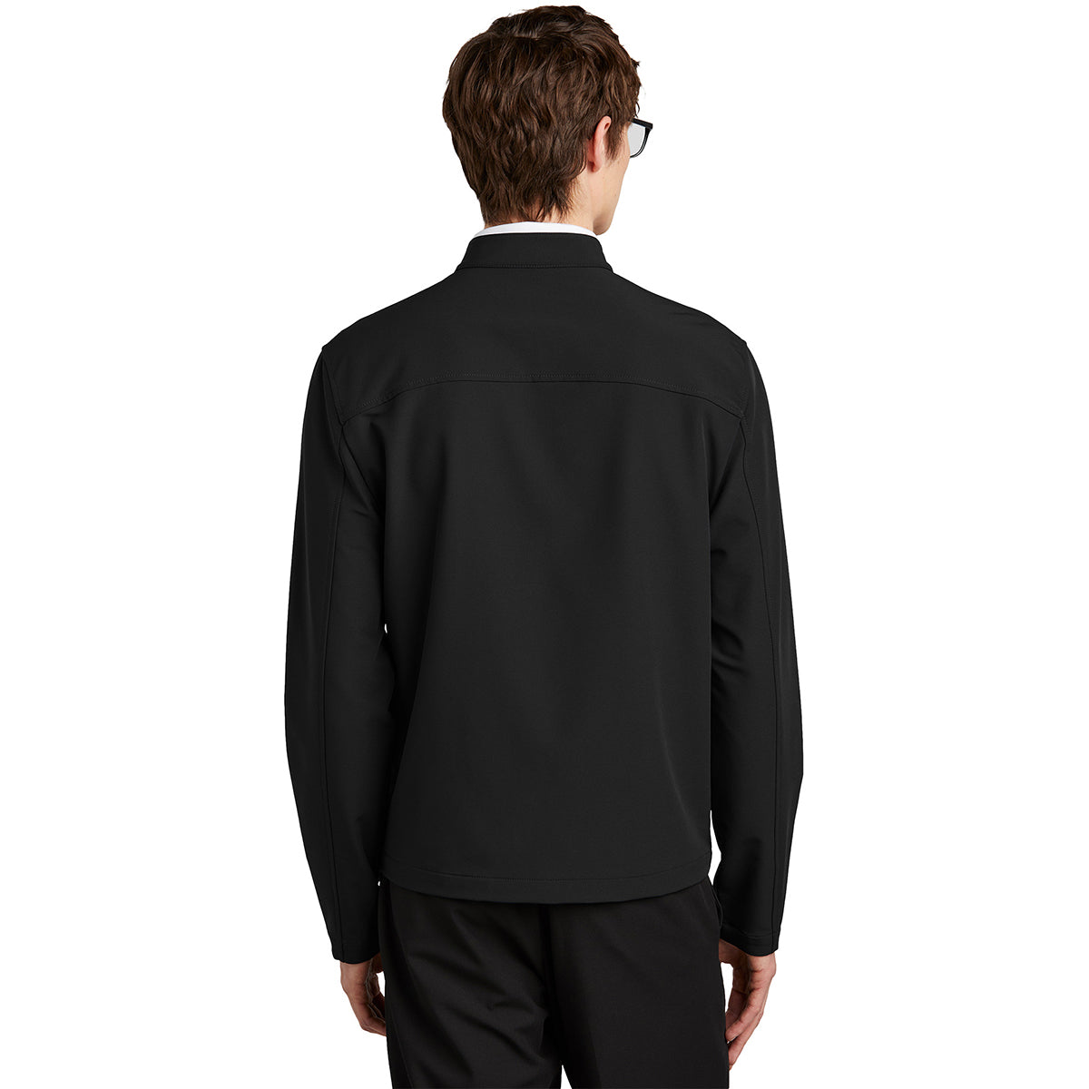 Mercer+Mettle Men's Stunning Deep Black Stretch Soft Shell Jacket