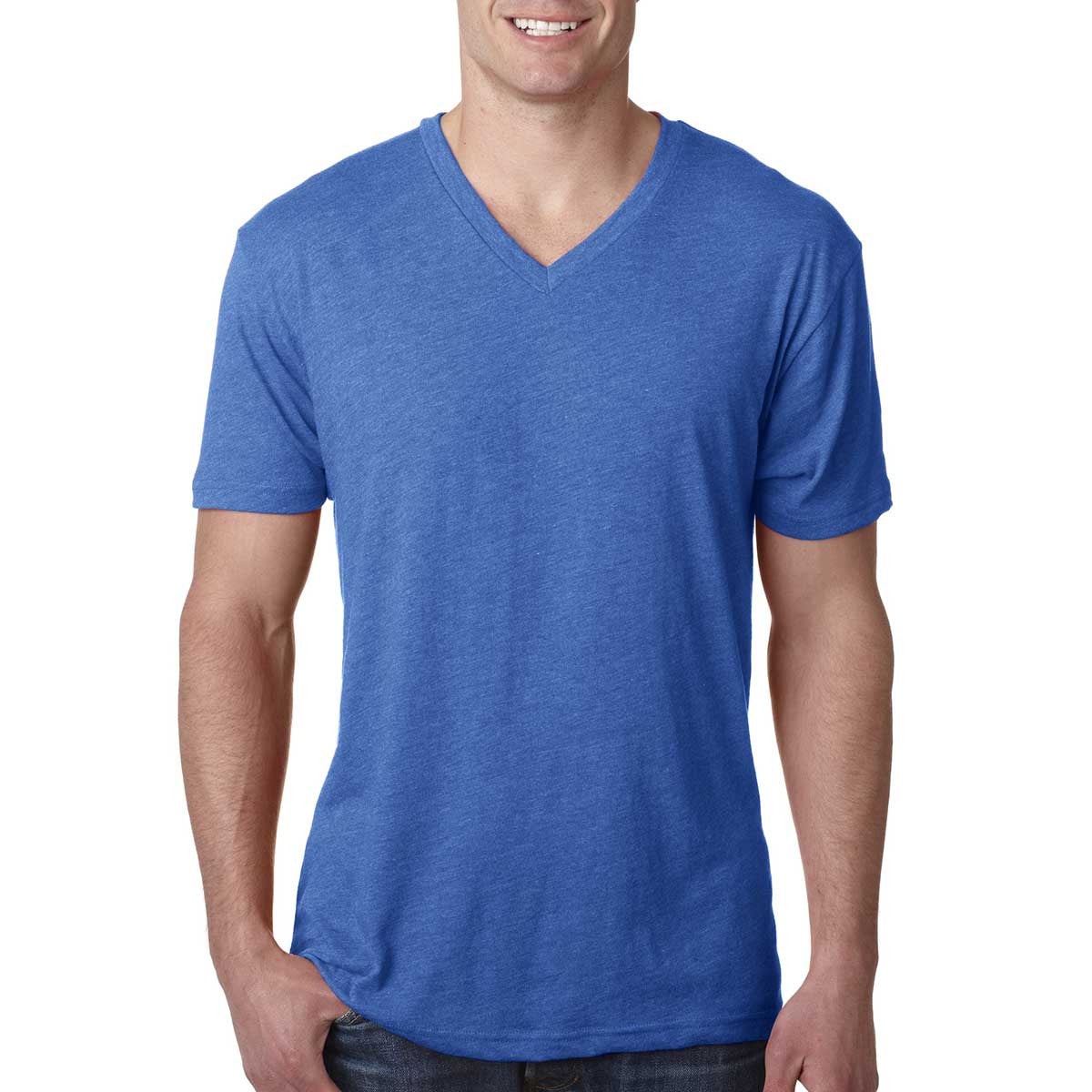 Next Level Men's Stylish Vintage Royal Triblend V-Neck Tee