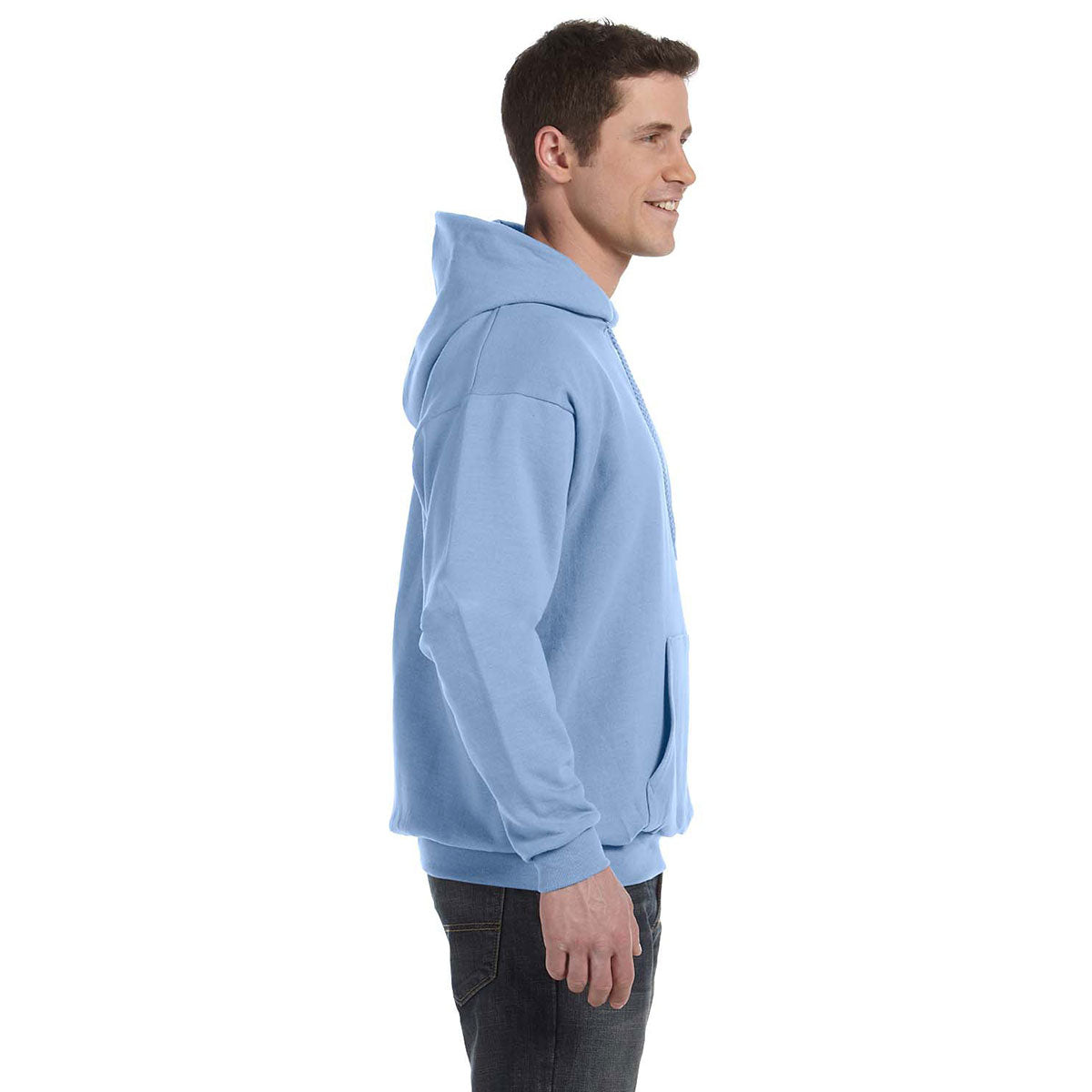 Hanes Men's Light Blue 7.8 oz. EcoSmart 50/50 Stylish Pullover Hoodie