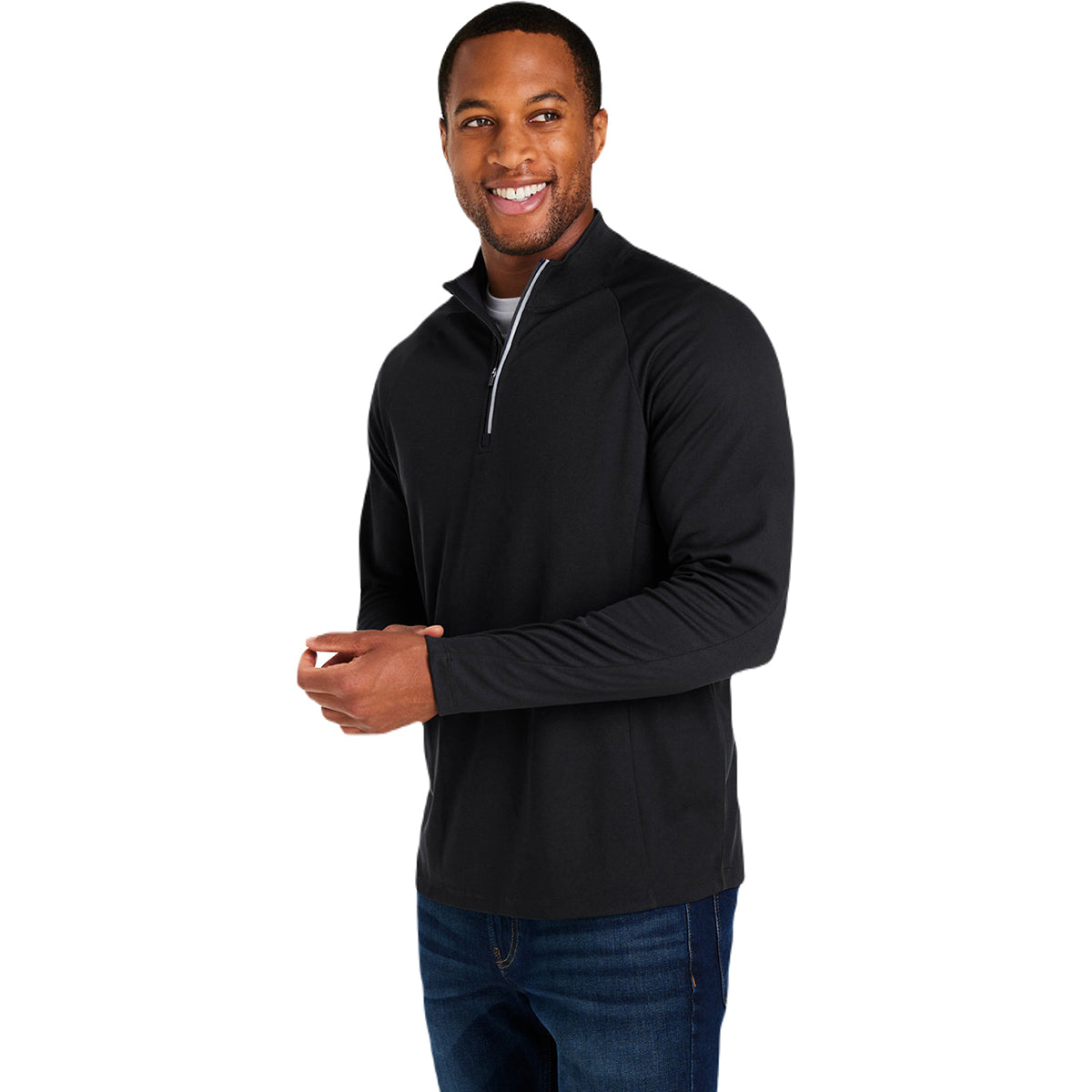 Core 365 Men's Stylish Black/Carbon Origin Performance Pique Quarter Zip
